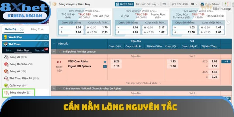 Cách cá cược bóng chuyền về việc nằm lòng nguyên tắc